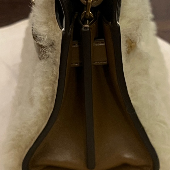 •Tory Burch Lee Radziwill Petite Shearling & leather double bag - Picture 3 of 13